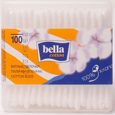 Ватные палочки Bella Сotton 100 шт квадратная упаковка — Городок мастеров